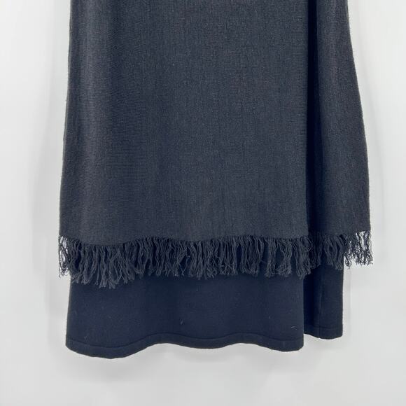 Theory Jurinzi Reverie Fringe Dress Black Linen Blend Fringe Womens Size P - Picture 5 of 10